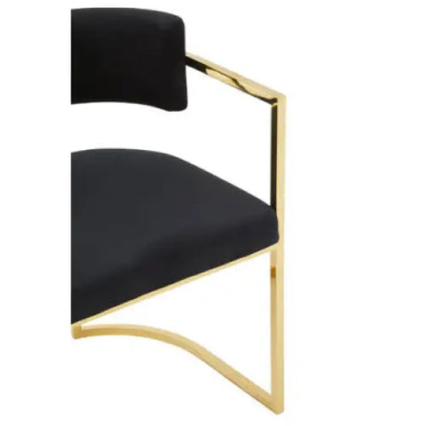 Azalea Black Velvet Dining Chair - Arm Chair