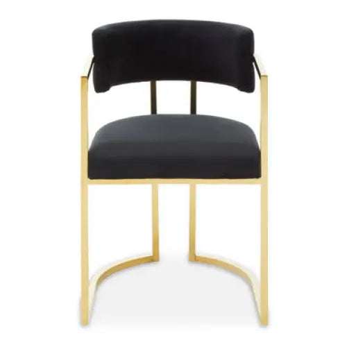 Azalea Black Velvet Dining Chair - Arm Chair