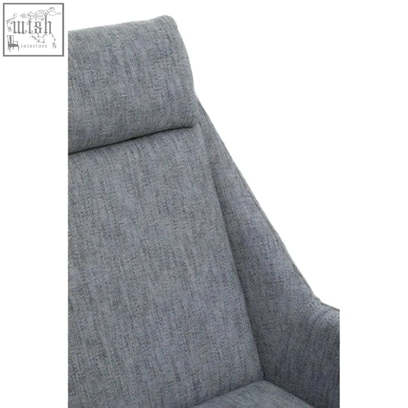 Azalea grey fabric lounge chair and footstool set with grey textured fabric and modern minimalist design