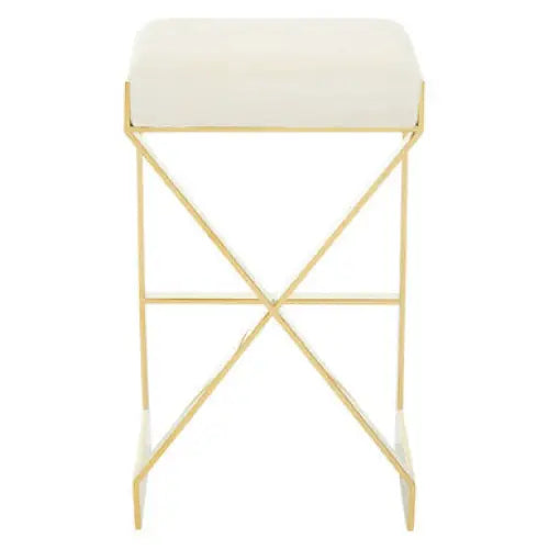 Azalea Ivory And Gold Finish Bar Stool