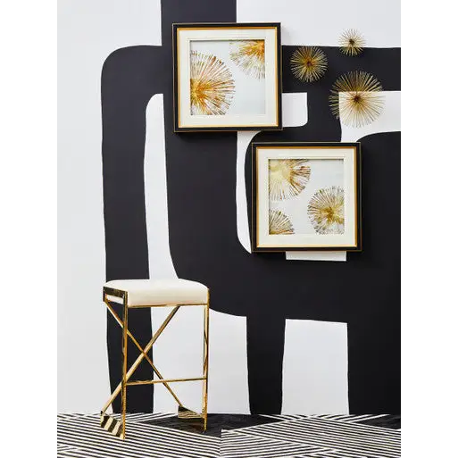 Azalea Ivory And Gold Finish Bar Stool