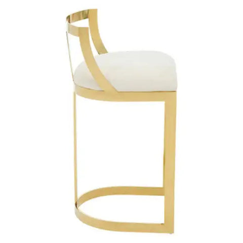Azalea Ivory Velvet Bar Stool