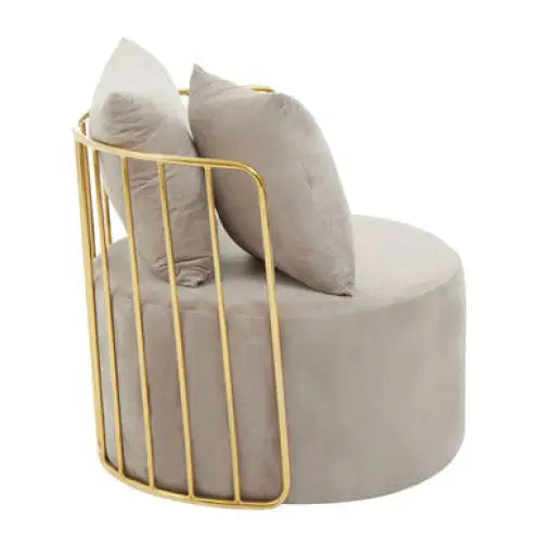 Azalea Mink Velvet Chair With Two Pillows - Arm Chair