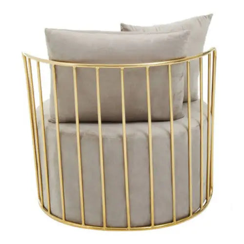 Azalea Mink Velvet Chair With Two Pillows - Arm Chair