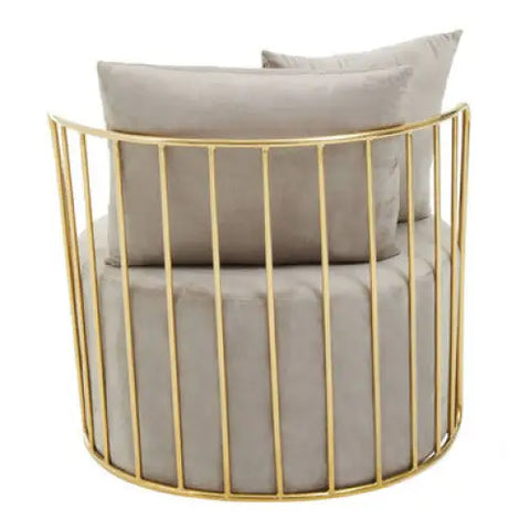 Azalea Mink Velvet Chair With Two Pillows - Arm Chair