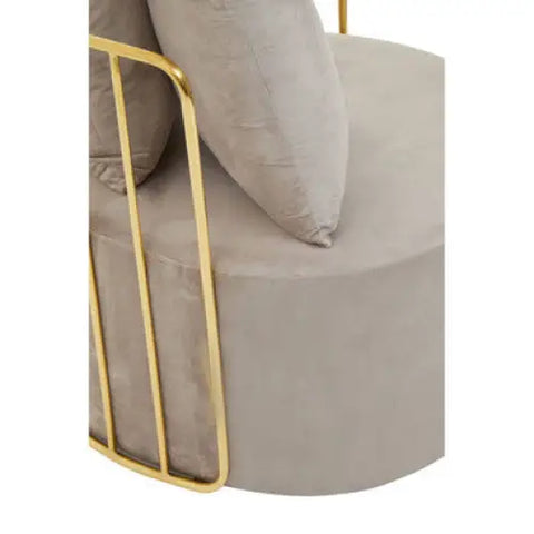 Azalea Mink Velvet Chair With Two Pillows - Arm Chair