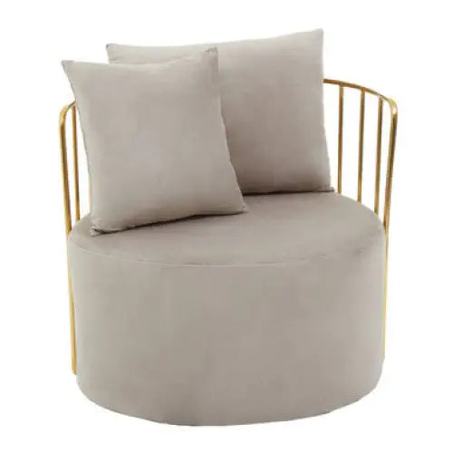 Azalea Mink Velvet Chair With Two Pillows - Arm Chair