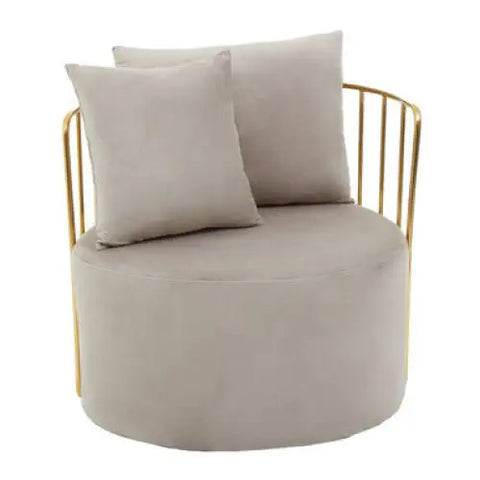 Azalea Mink Velvet Chair With Two Pillows - Arm Chair