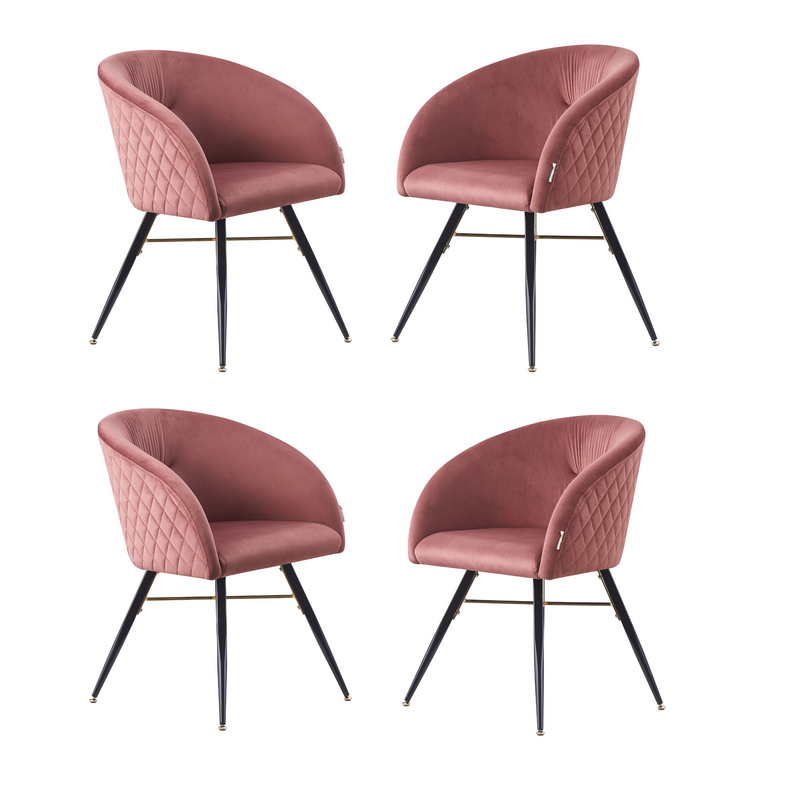 Vittorio LUX Velvet Dining Chair with Metal Legs - Perfect for Dining Room Living Room