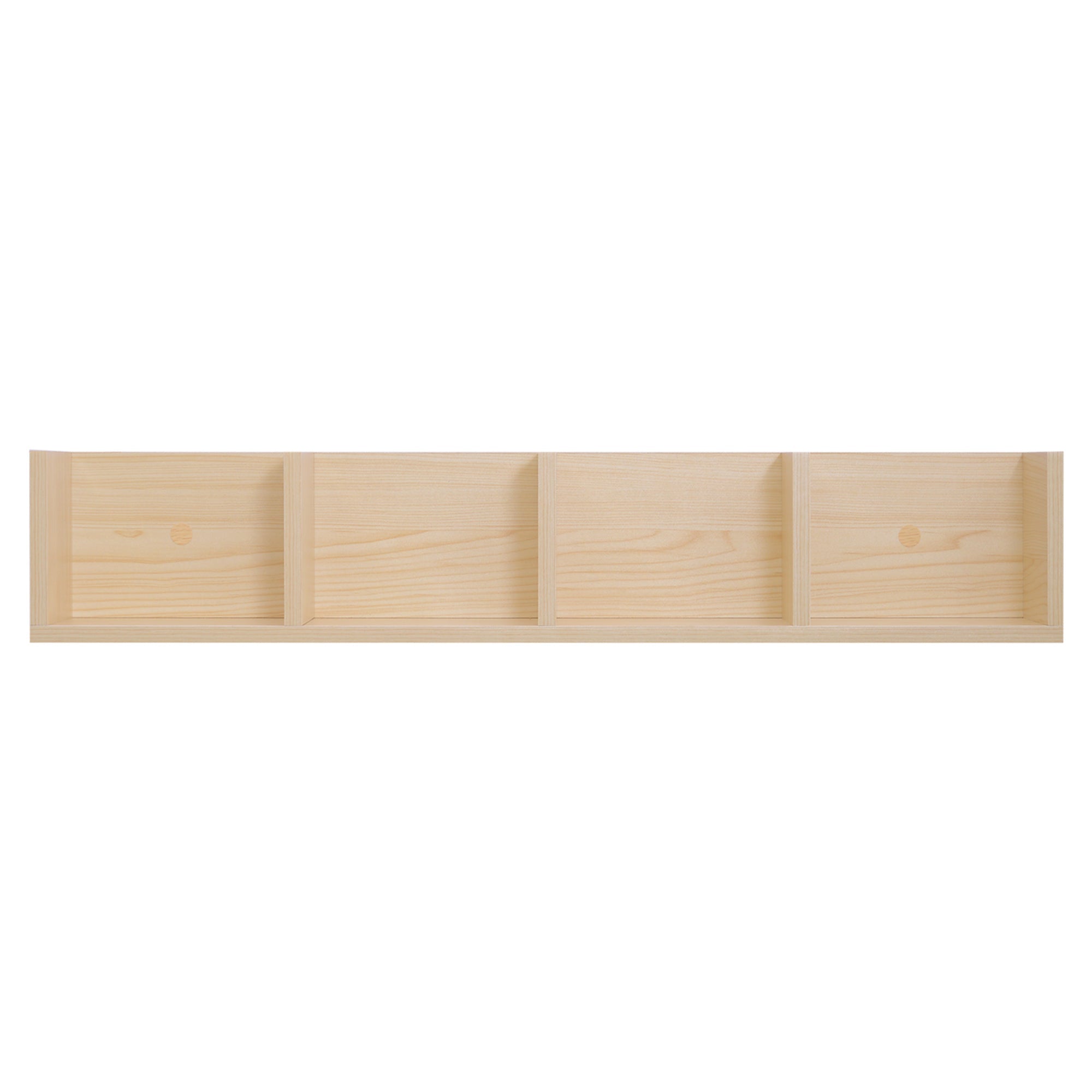 HOMCOM Wall Mount 84 CD / 56 DVD/Blu-ray/ Media Storage Rack 4 Cubes, Wooden Shelf Organiser Unit Bookcase Display, Set of 2, Natural Wood Finish