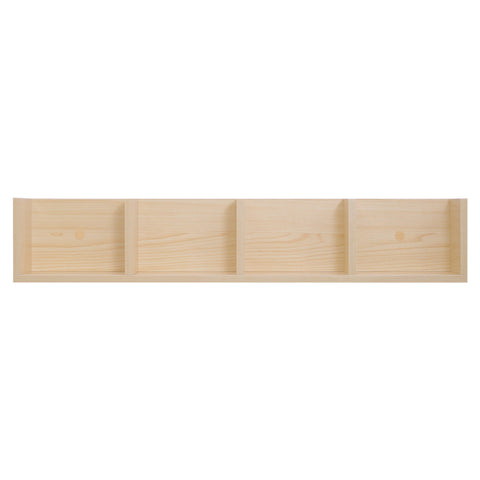HOMCOM Wall Mount 84 CD / 56 DVD/Blu-ray/ Media Storage Rack 4 Cubes, Wooden Shelf Organiser Unit Bookcase Display, Set of 2, Natural Wood Finish