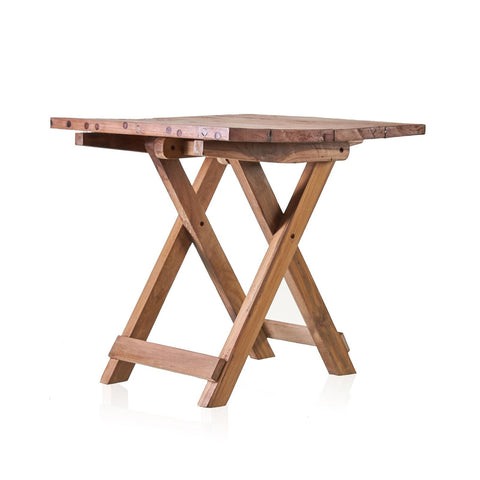 Recycled Teak Wood Square Folding Coffee Table 50x50x50cm