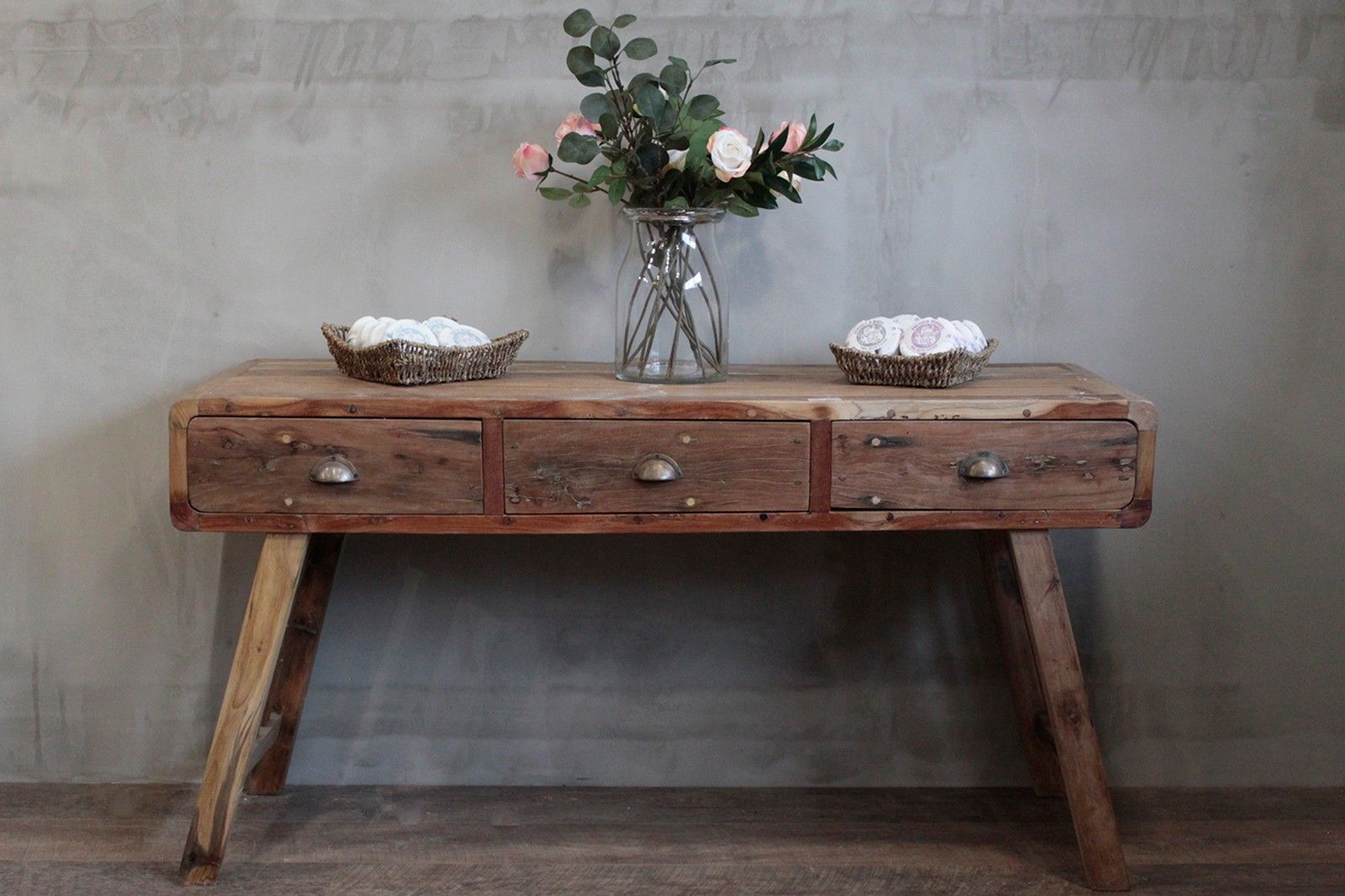 Recycled Teak Wood Console Table 150x50x80cm