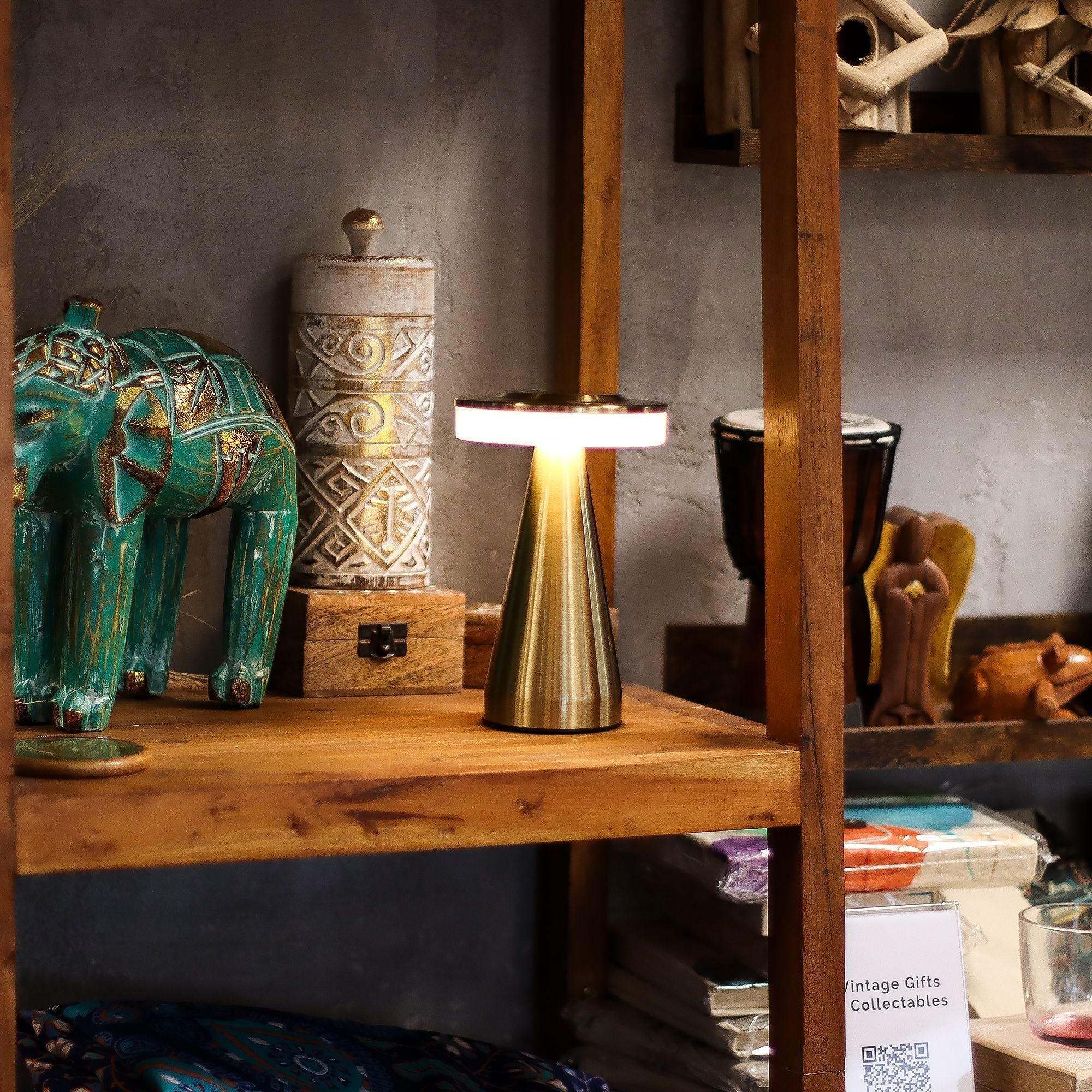 Touch Lamp - Tall Stem Copper - USB (C) - Rechargable  (400 Watt)