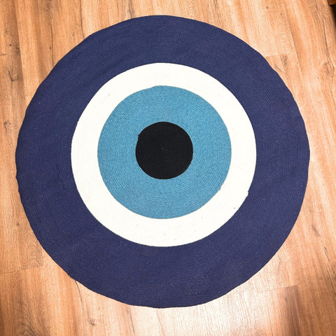 Cotton Rope Evil Eye Rug | 120 x 120cm