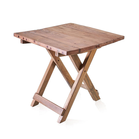 Recycled Teak Wood Square Folding Coffee Table 50x50x50cm