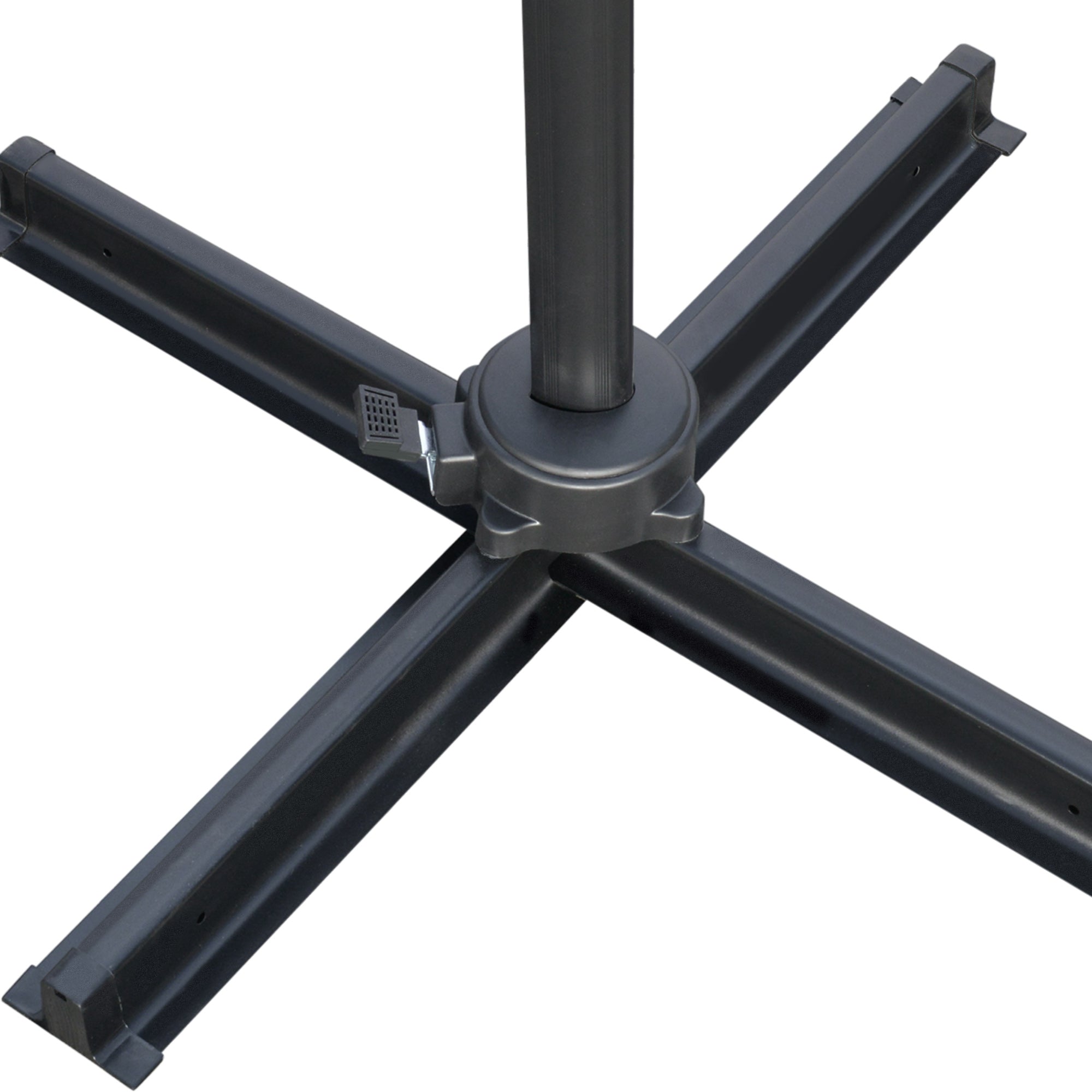 Outsunny 2.7 x 2.7 m Cantilever Parasol, Square Overhanging Umbrella with Cross Base, Crank Handle, Tilt, 360\'c2\'b0 Rotation and Aluminium Frame, Grey
