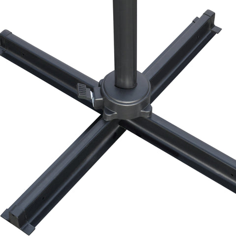 Outsunny 2.7 x 2.7 m Cantilever Parasol, Square Overhanging Umbrella with Cross Base, Crank Handle, Tilt, 360\'c2\'b0 Rotation and Aluminium Frame, Grey