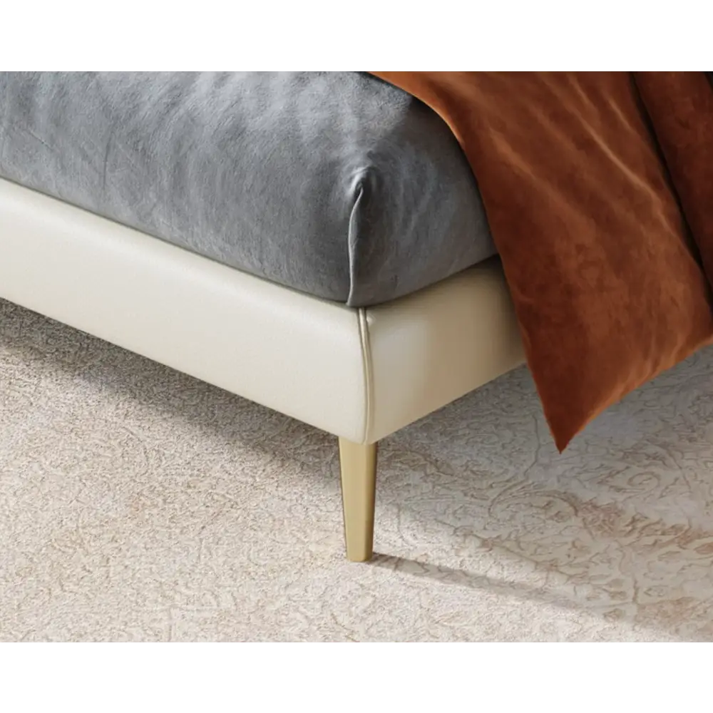 Baal King Size / Super King Size Bed Leather With Beside Table