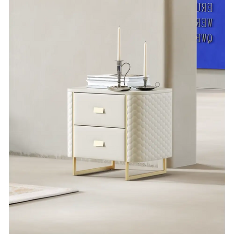 Baal King Size / Super King Size Bed Leather With Beside Table