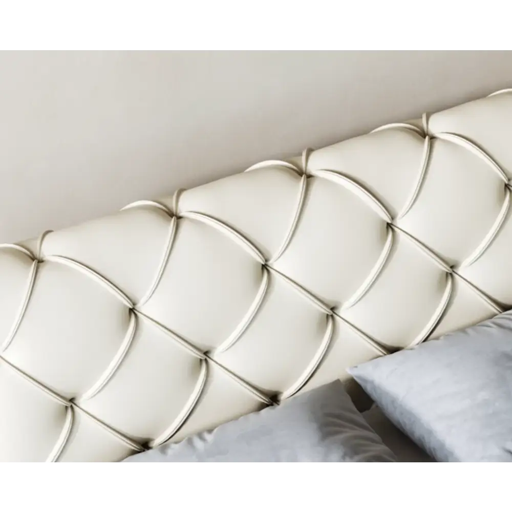 Baal King Size / Super King Size Bed Leather With Beside Table