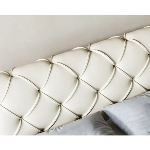 Baal King Size / Super King Size Bed Leather With Beside Table