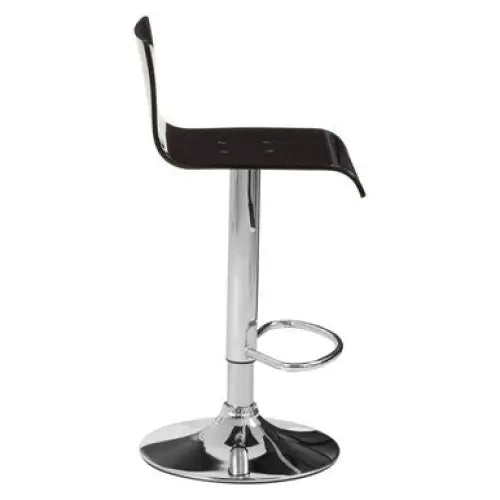 Baina Black Acrylic Bar Stool with Chrome Base.