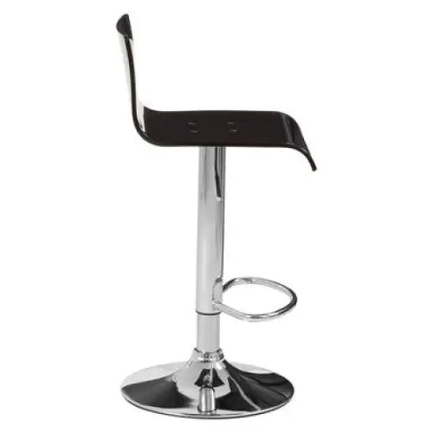 Baina Black Acrylic Bar Stool with Chrome Base.