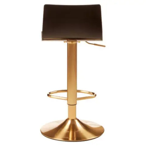 Baina Black Acrylic Seat Bar Stool With Gold Base