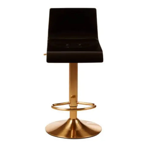 Baina Black Acrylic Seat Bar Stool With Gold Base