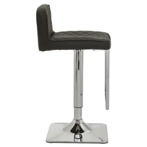 Baina Black And Chrome Bar Stool With Square Base