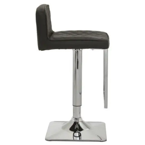 Baina Black And Chrome Bar Stool With Square Base