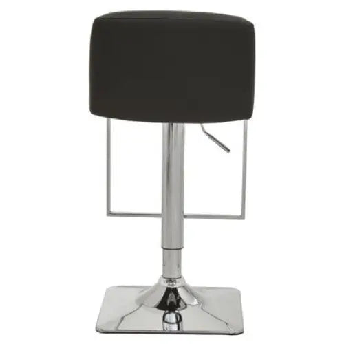 Baina Black And Chrome Bar Stool With Square Base