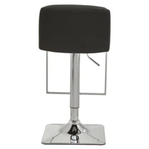 Baina Black And Chrome Bar Stool With Square Base
