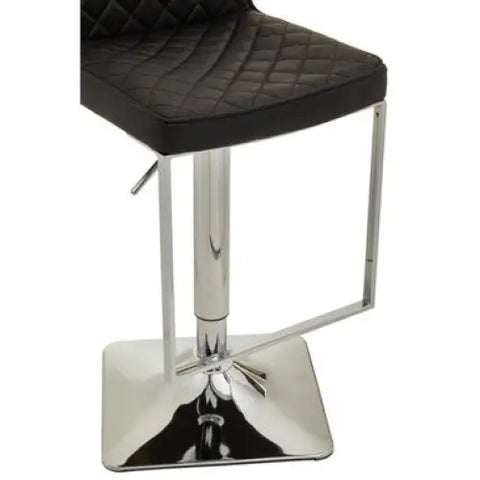 Baina Black And Chrome Bar Stool With Square Base
