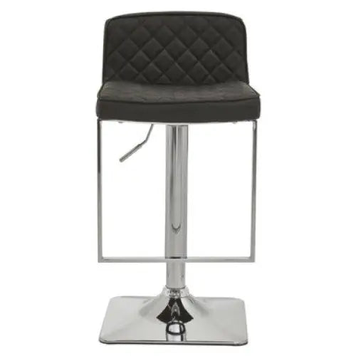 Baina Black And Chrome Bar Stool With Square Base