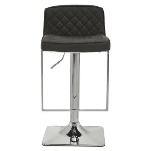 Baina Black And Chrome Bar Stool With Square Base