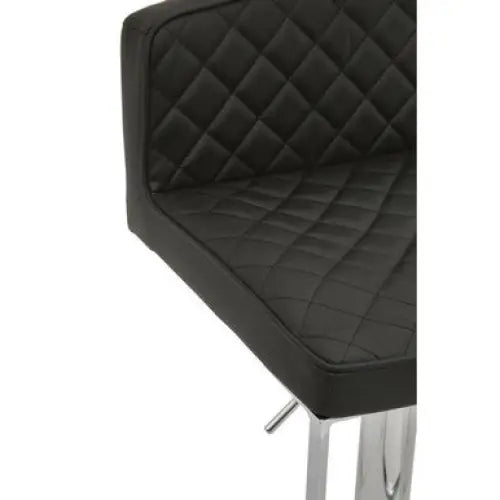 Baina Black And Chrome Bar Stool With Square Base