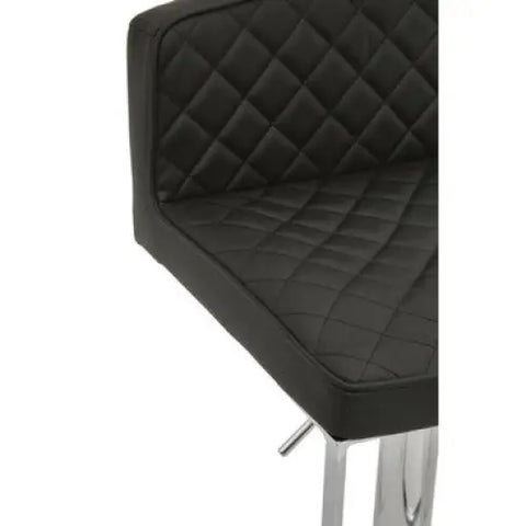 Baina Black And Chrome Bar Stool With Square Base
