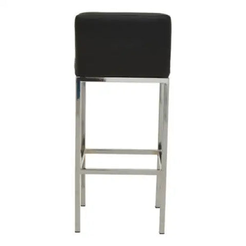 Baina Black And Chrome Finish Bar Chair - Bar Stool