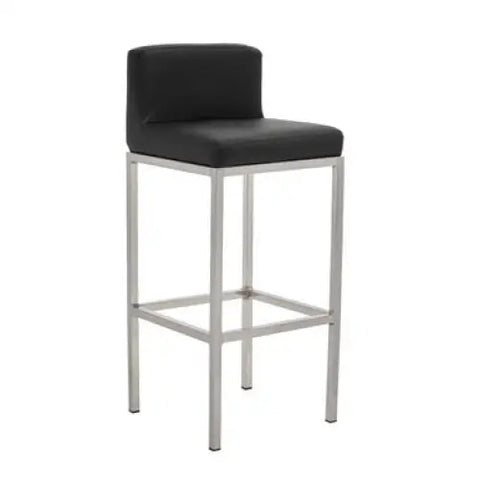 Baina Black And Chrome Finish Bar Chair - Bar Stool