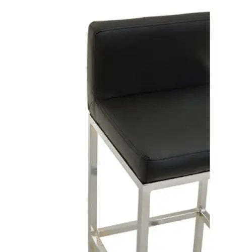 Baina Black And Chrome Finish Bar Chair - Bar Stool