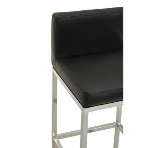 Baina Black And Chrome Finish Bar Chair - Bar Stool