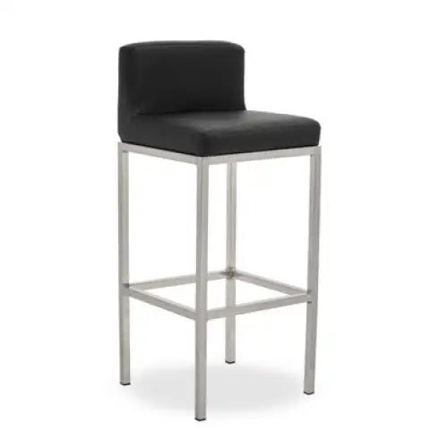 Baina Black And Chrome Finish Bar Chair - Bar Stool