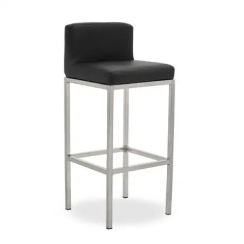 Baina Black And Chrome Finish Bar Chair - Bar Stool