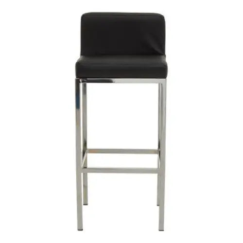 Baina Black And Chrome Finish Bar Chair - Bar Stool