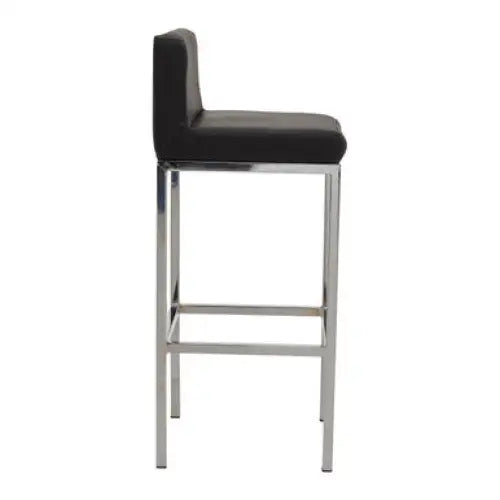 Baina Black And Chrome Finish Bar Chair - Bar Stool