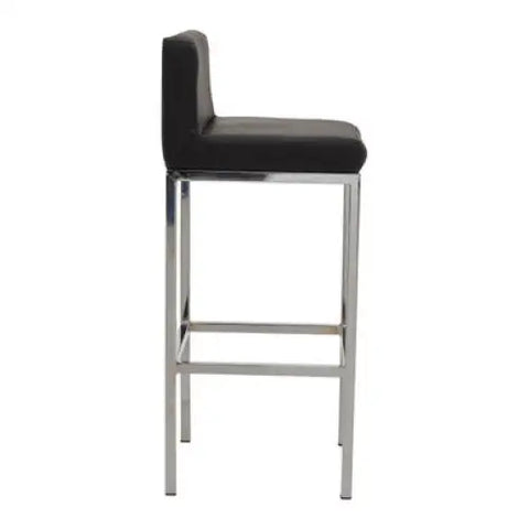 Baina Black And Chrome Finish Bar Chair - Bar Stool