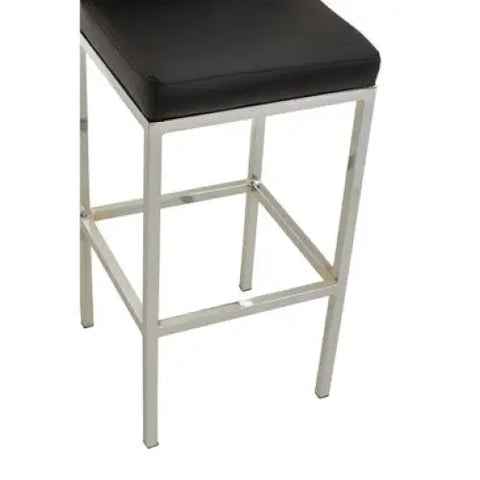 Baina Black And Chrome Finish Bar Chair - Bar Stool