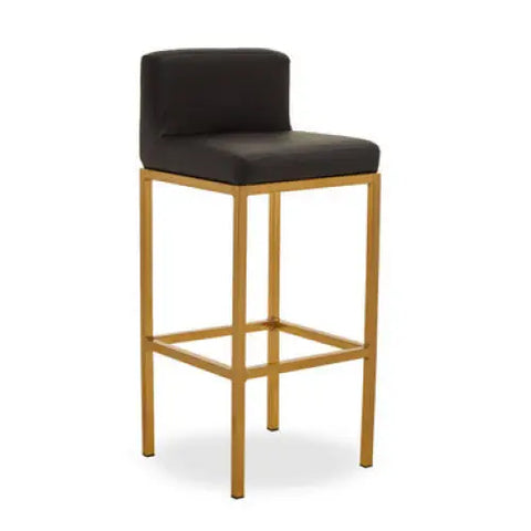 Baina Black And Gold Finish Bar Chair - Bar Stool